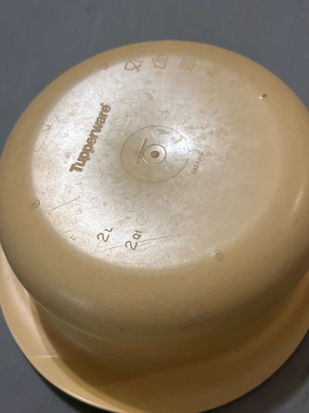 Tupperware very gently